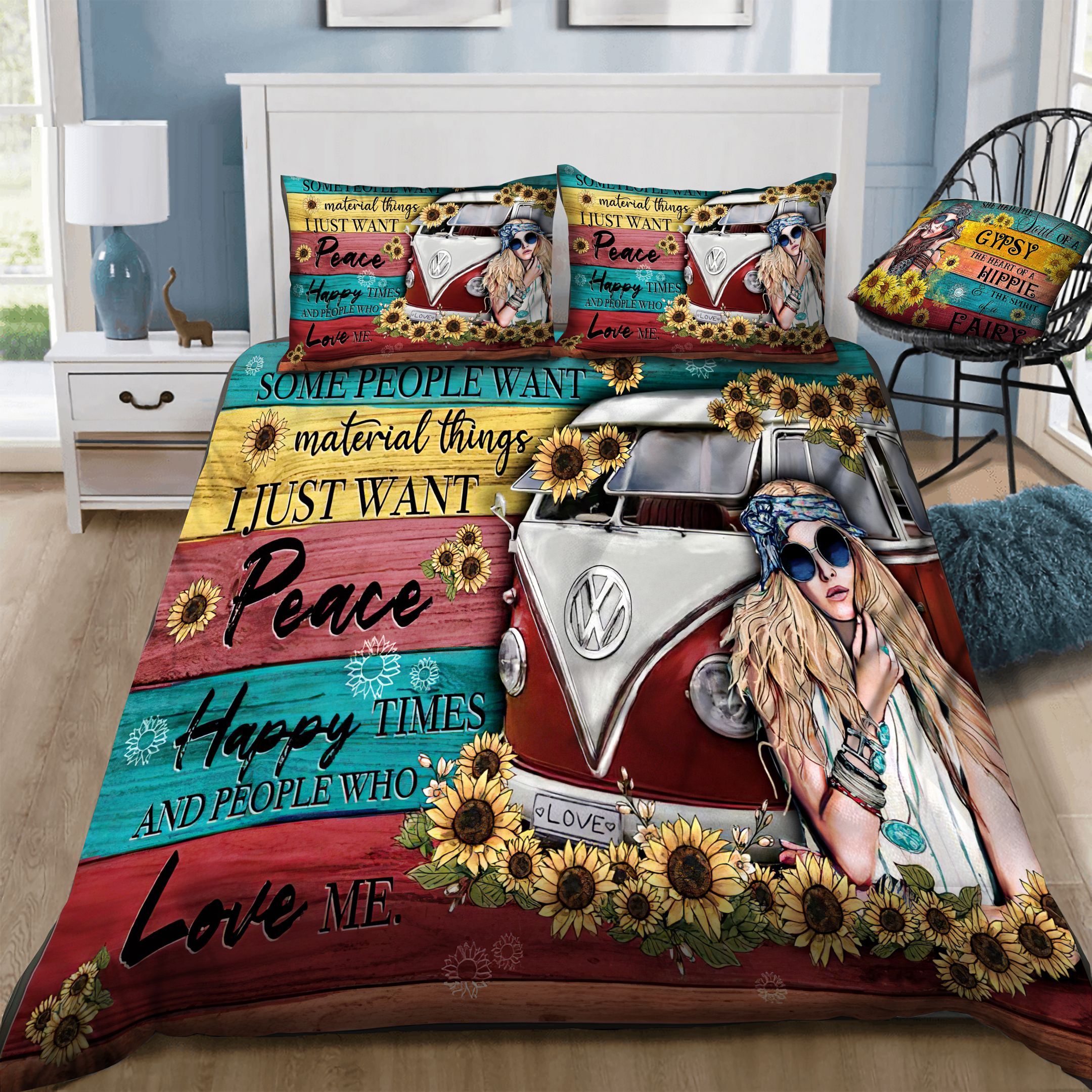 Hippie Girl Bedding Set
