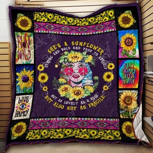 Hippie Girl CL19100398MDQ Quilt Blanket