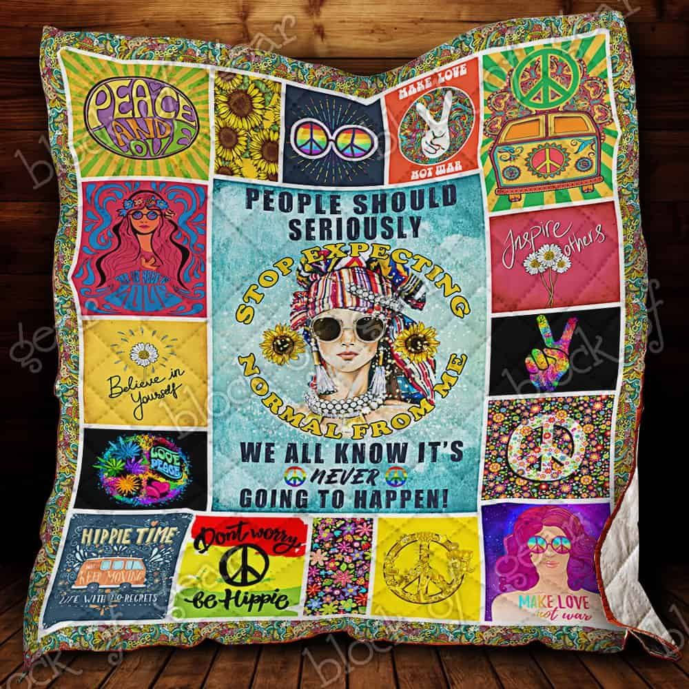 Hippie Girl CL19100399MDQ Quilt Blanket