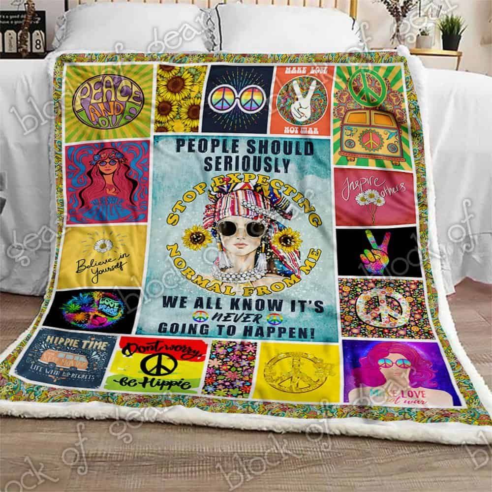Hippie Girl Fleece Blanket