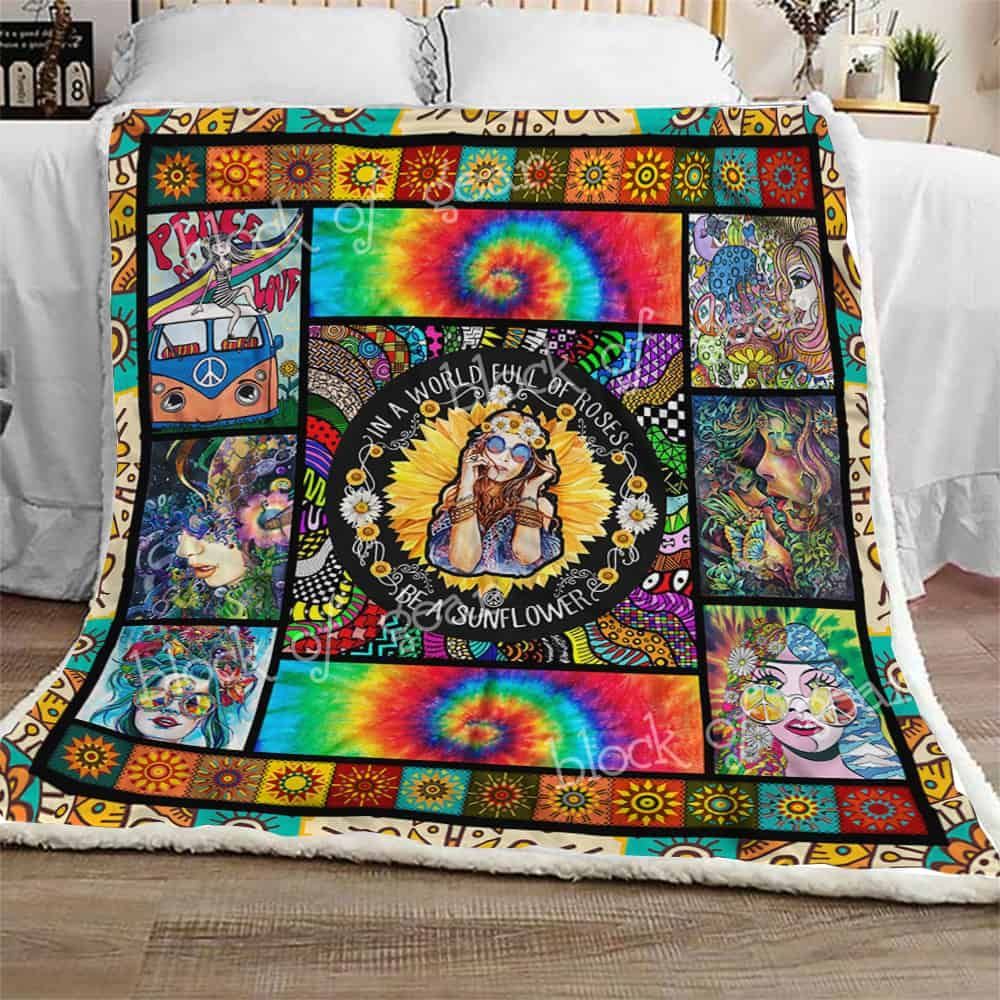 Hippie Girl Fleece Blanket