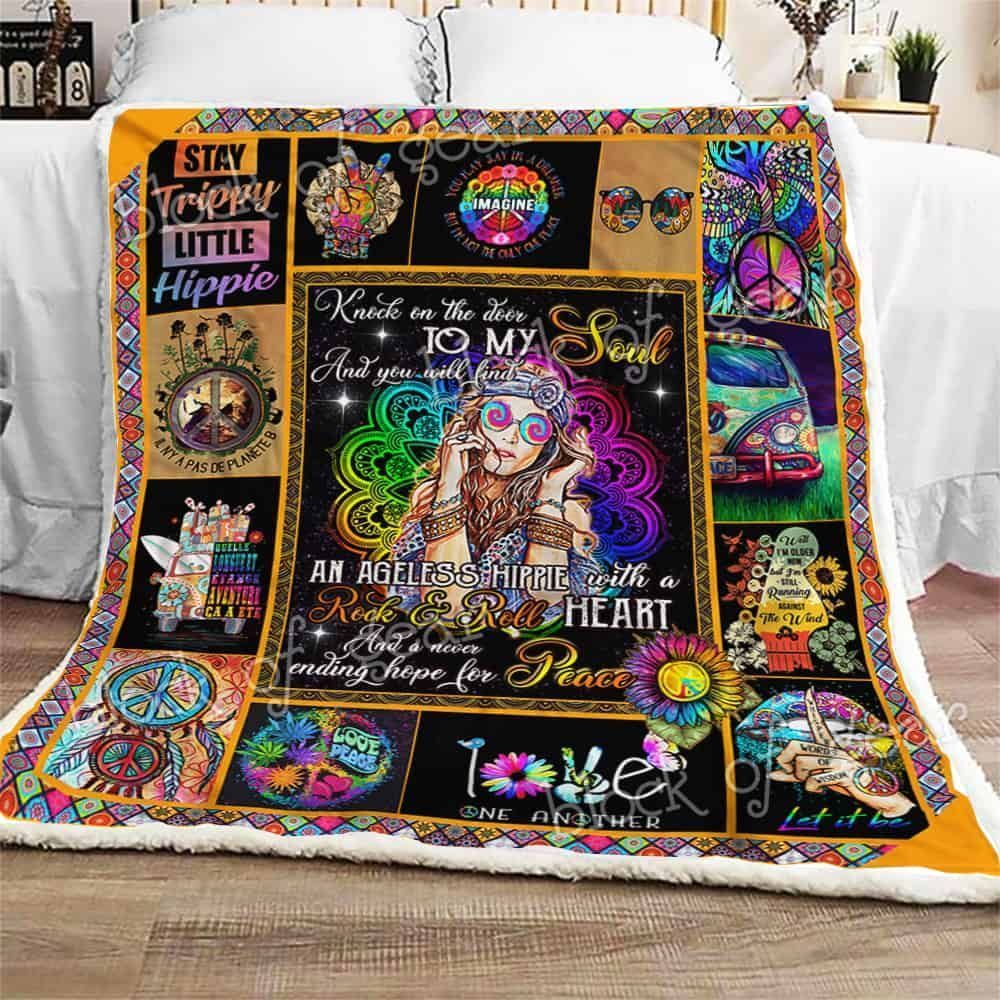 Hippie Girl Fleece Blanket