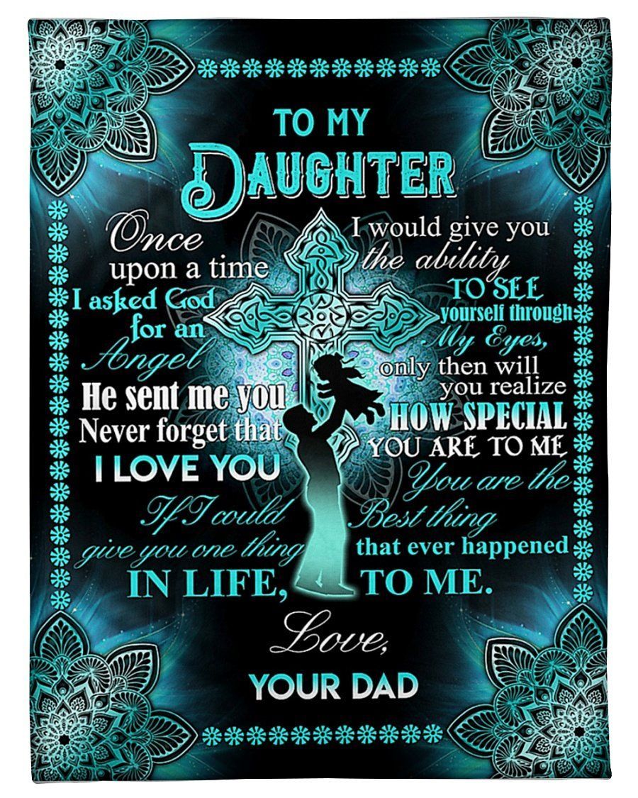 Hippie God Sent Me You Fleece Blanket To Daughter Fleece Blanket