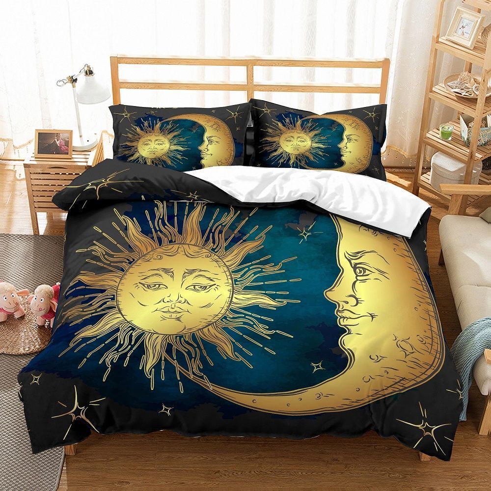 Hippie Gold Moon Sun Bedding Set