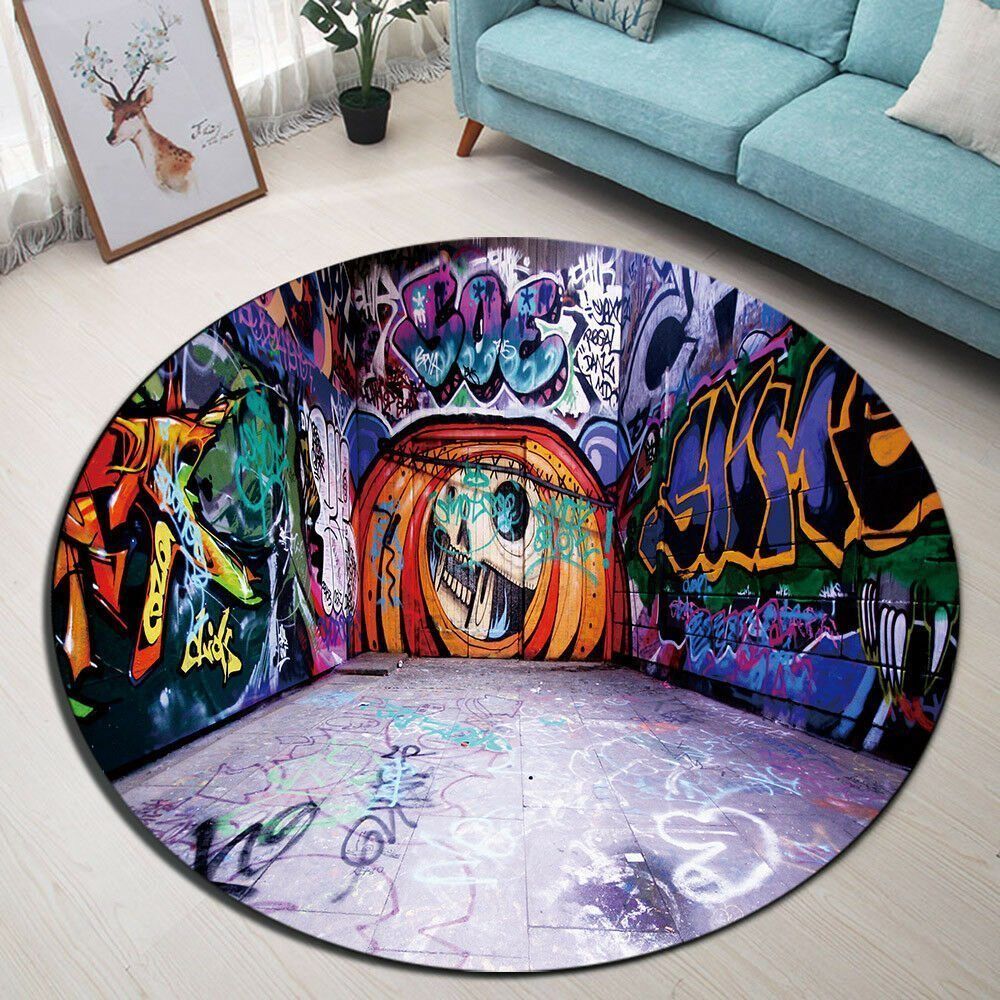 Hippie Graffiti Round Carpet