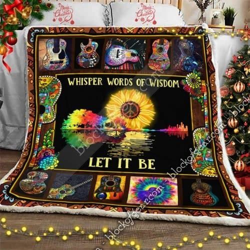 Hippie Guitar Sherpa Fleece Blanket