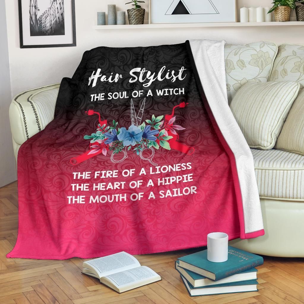 Hippie Hair Stylist Sherpa Fleece Blanket