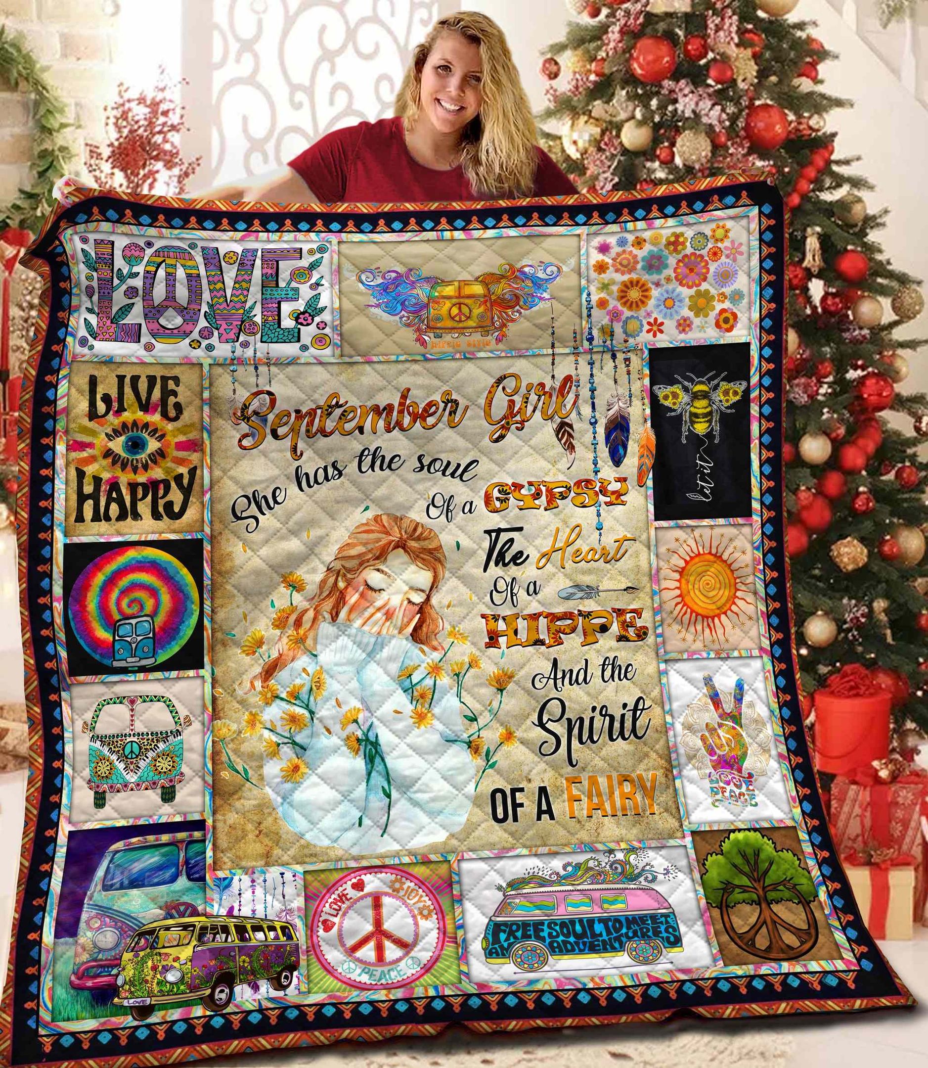 Hippie Hippie Soul Quilt Blanket Dhc04011808Dd