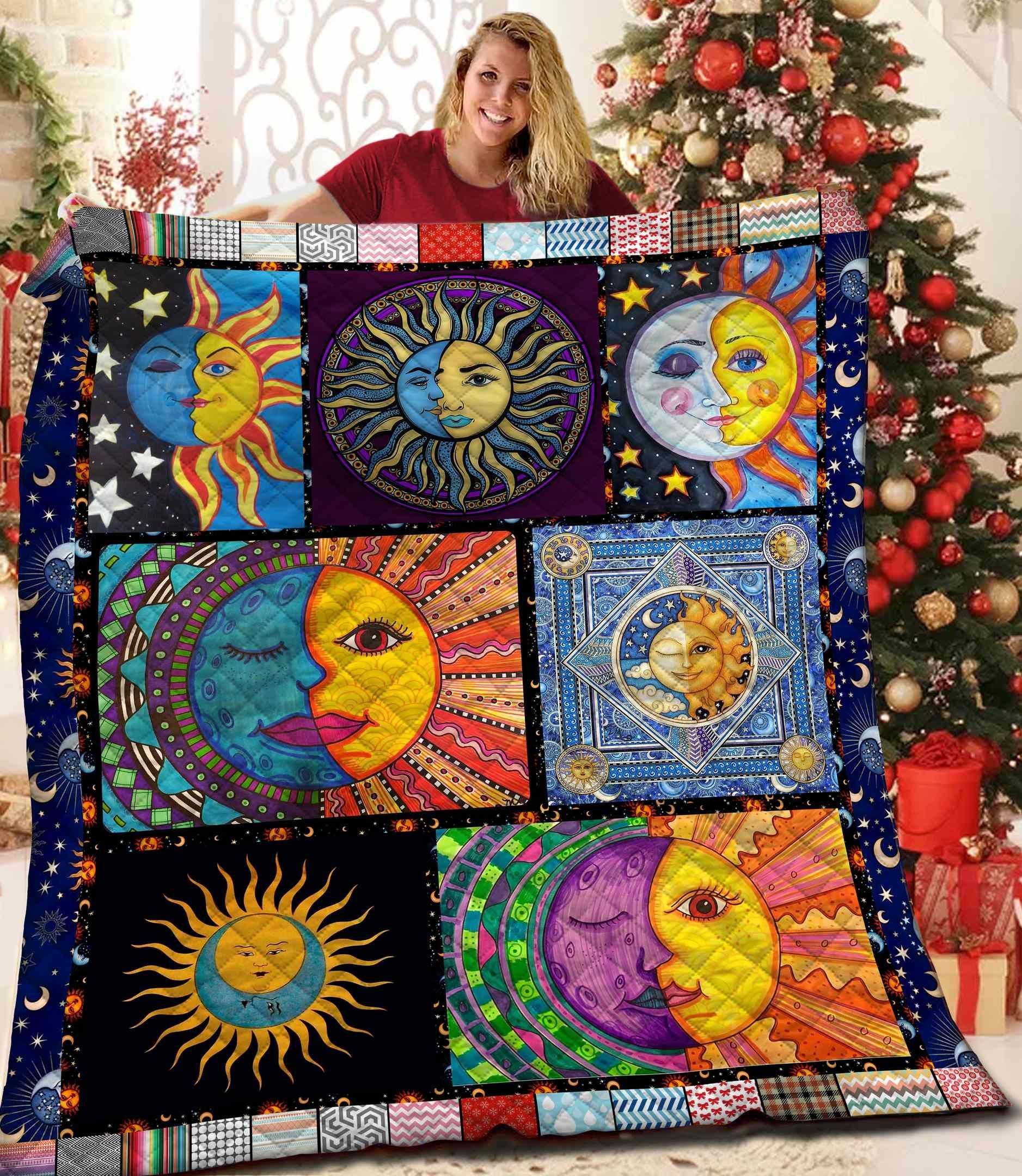 Hippie Hippie Sun And Moon GS-CL-DT2906 Quilt Blanket