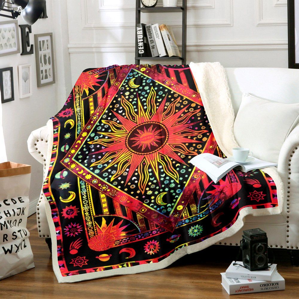 Hippie Sherpa Fleece Blanket