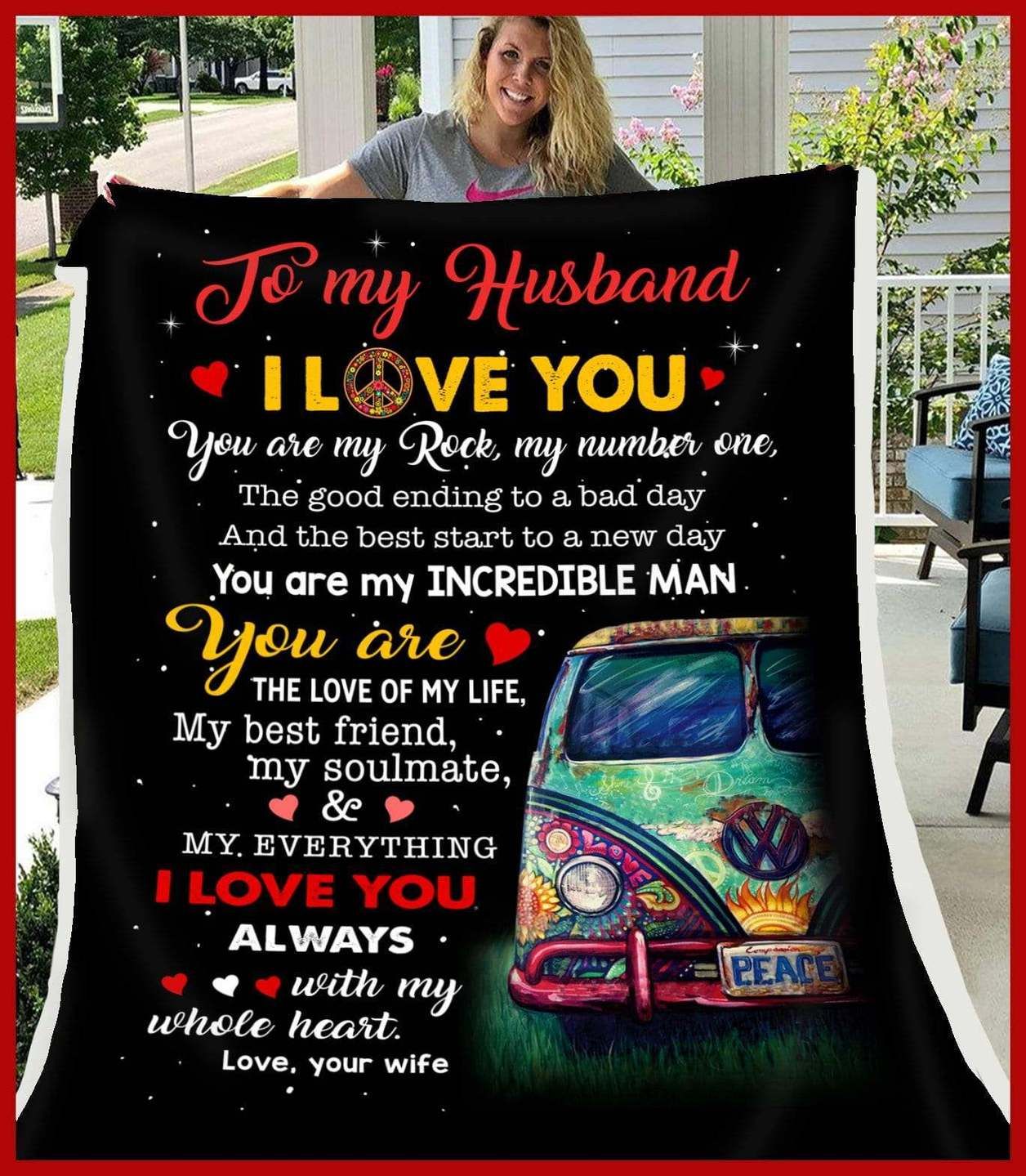 Hippie Husband Sherpa Fleece Blanket