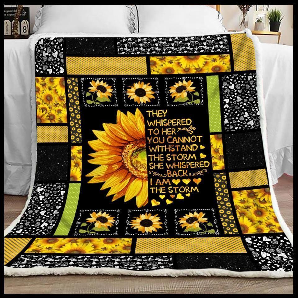 Hippie I Am The Storm Sherpa Fleece Blanket