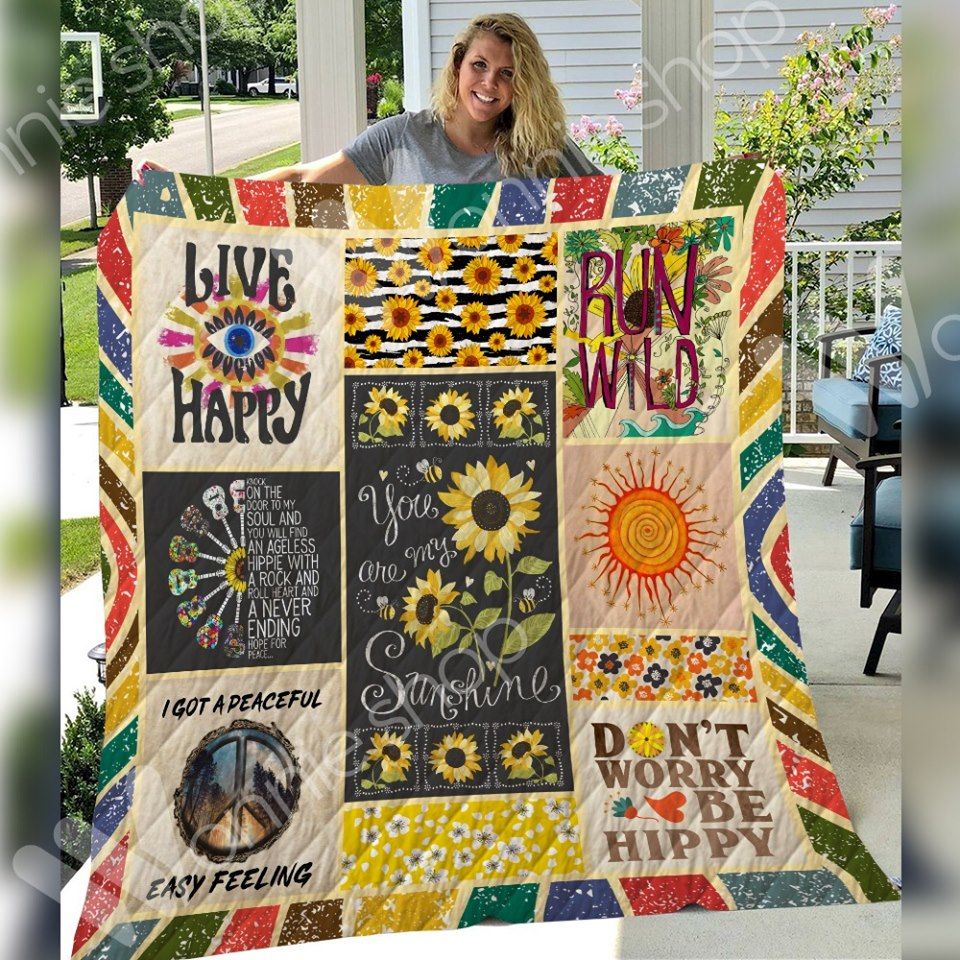 Hippie I Got A Peaceful Quilt Blanket DHC3112577TD