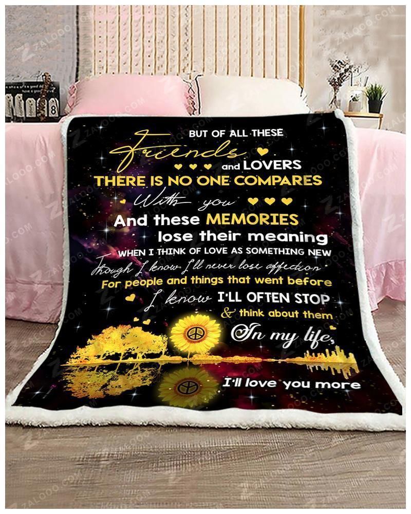 Hippie I Will Love You More Sherpa Fleece Blanket