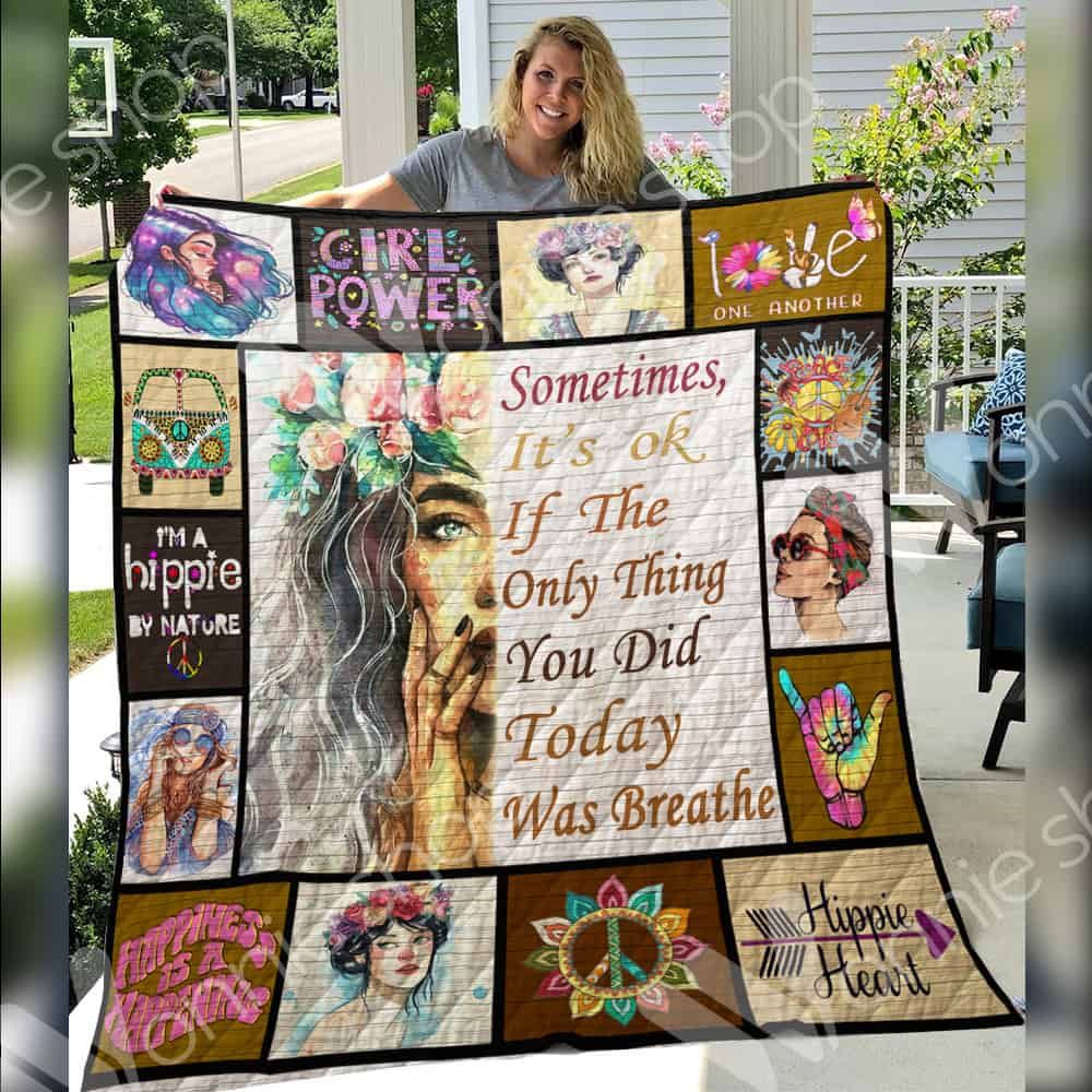 Hippie Im A Hippie By Nature Quilt Blanket DHC3112576TD