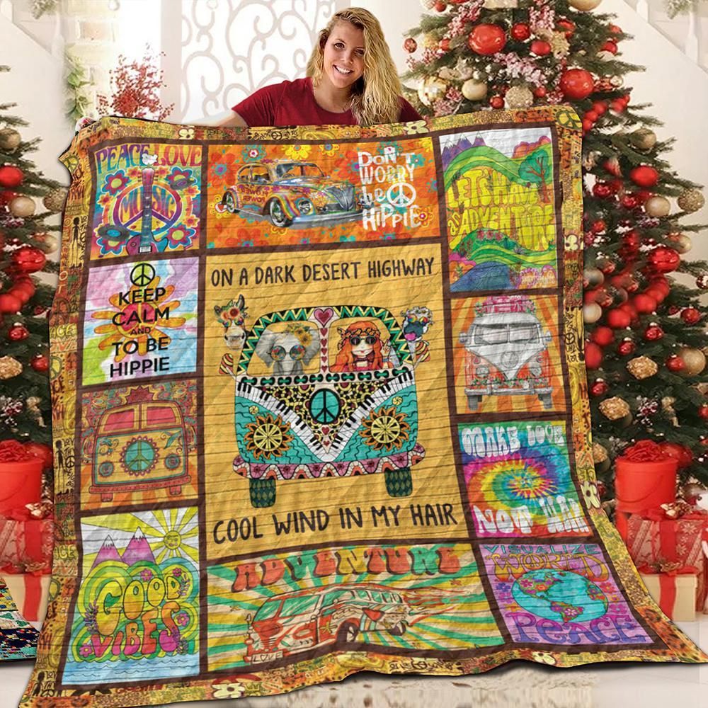 Hippie Keep Calm And To Be Hippie Quilt Blanket Christmas Christmas Gifts Merry Christmas Holiday Gifts Gift Dhc03011157Dd