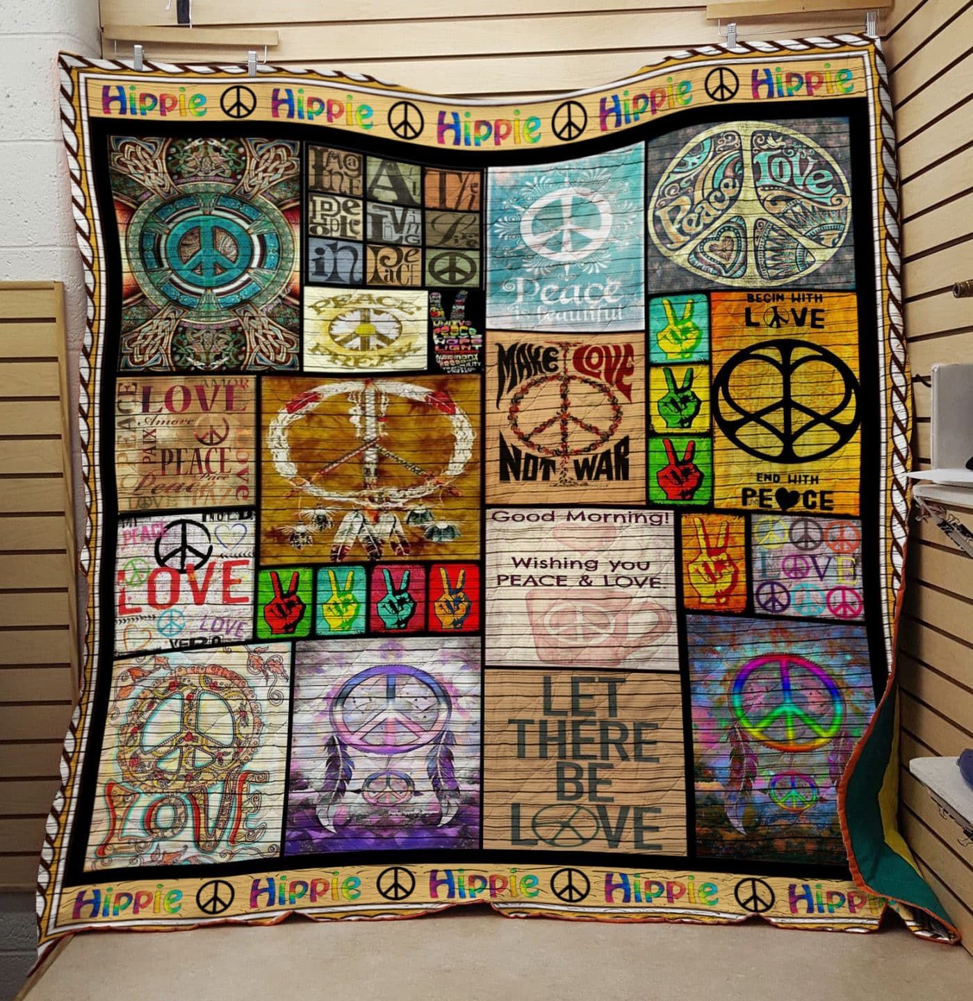 Hippie Let There Be Love Quilt Blanket DHC31121795TD