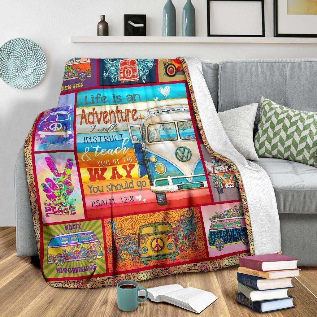 Hippie – Life Is An Adventure Fleece Blanket