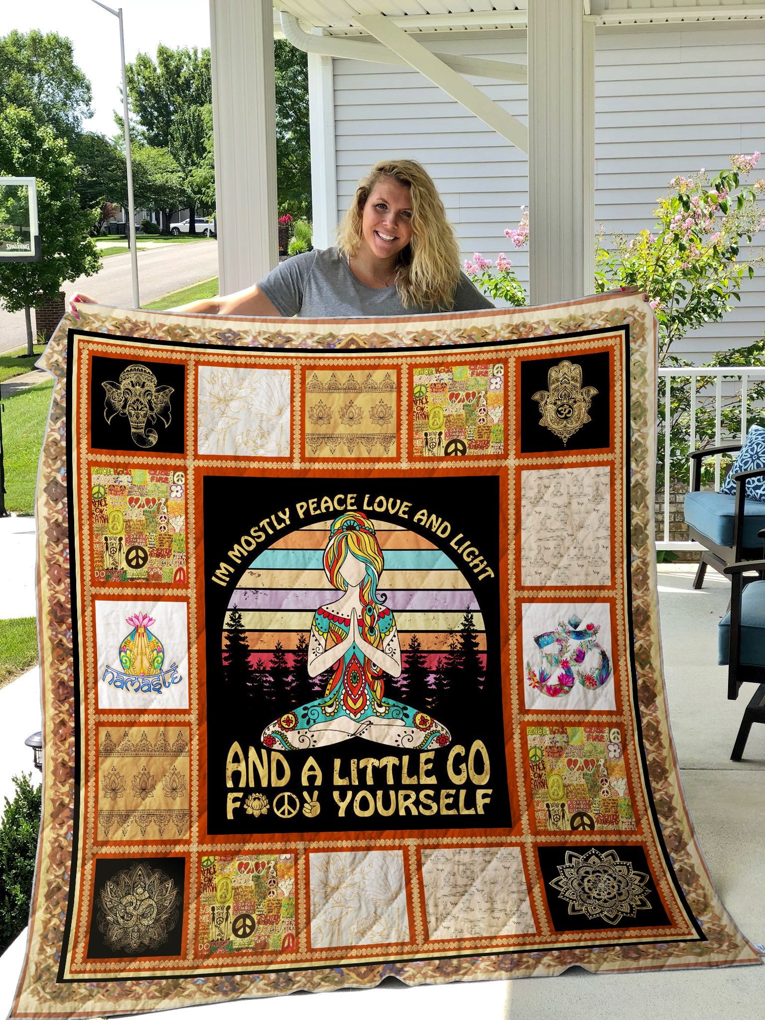 Hippie Love And Light Quilt Blanket DHC3112852TD