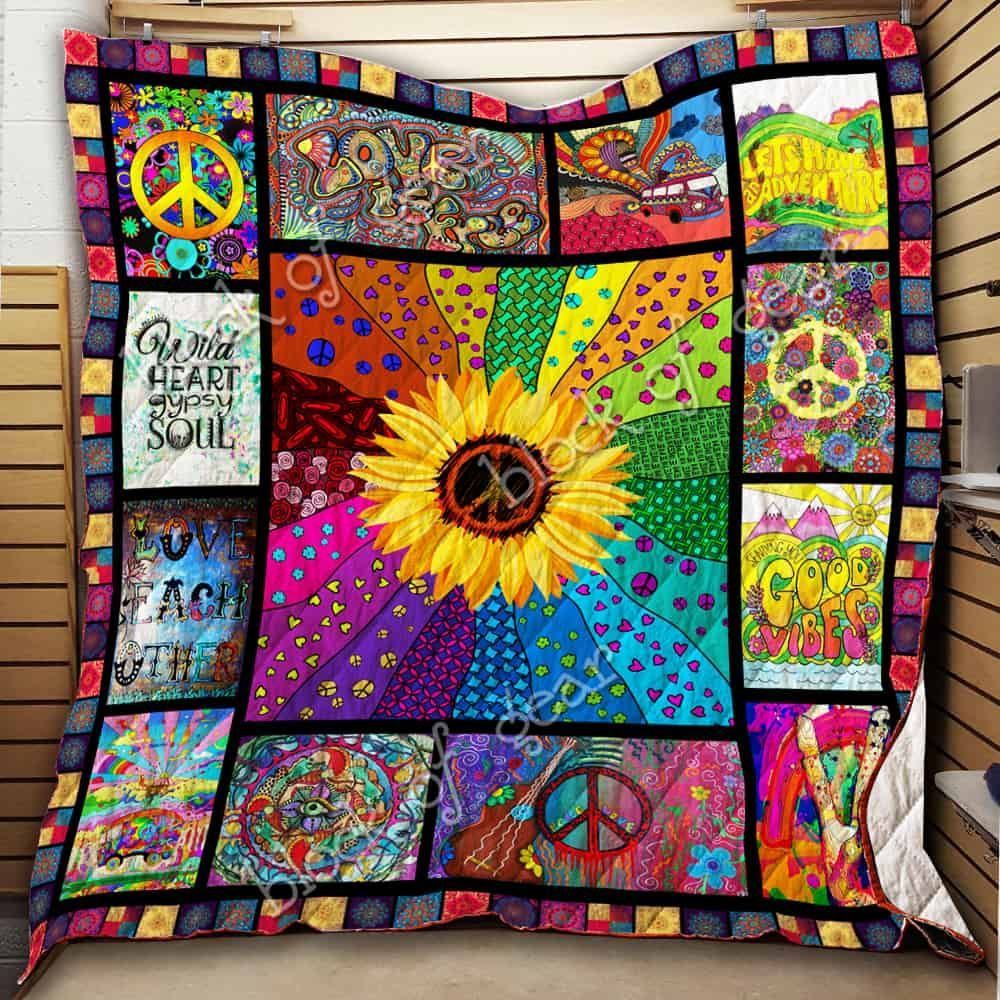Hippie Love Each Other GS-CL-DT0107 Quilt Blanket