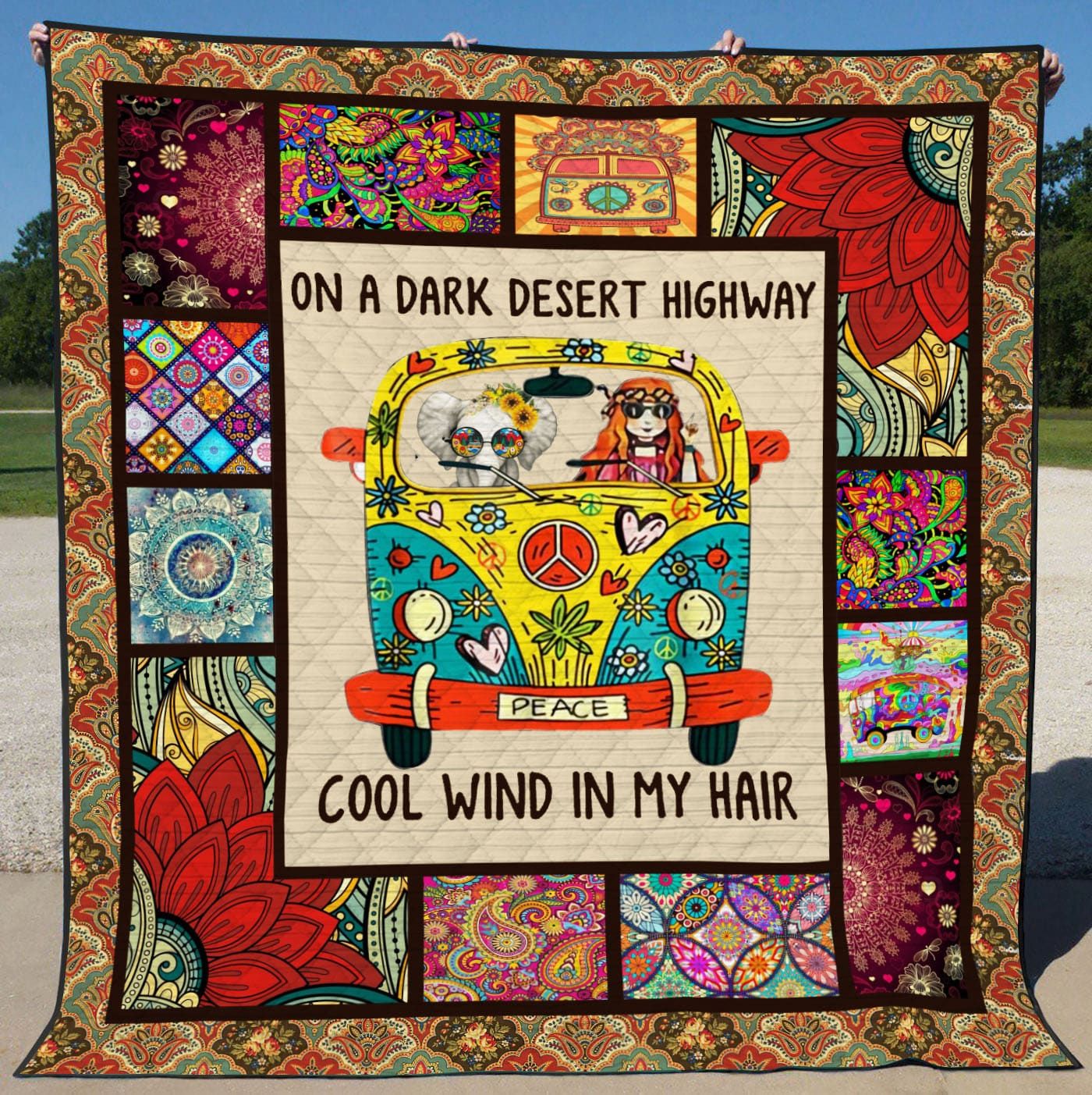 Hippie Love On My Brain Quilt Blanket DHC3112900TD