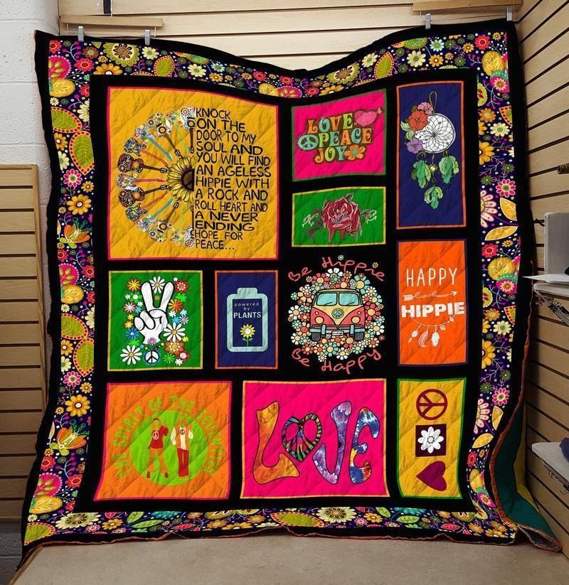 Hippie Love Peace Joy CLT130619 Quilt Blanket