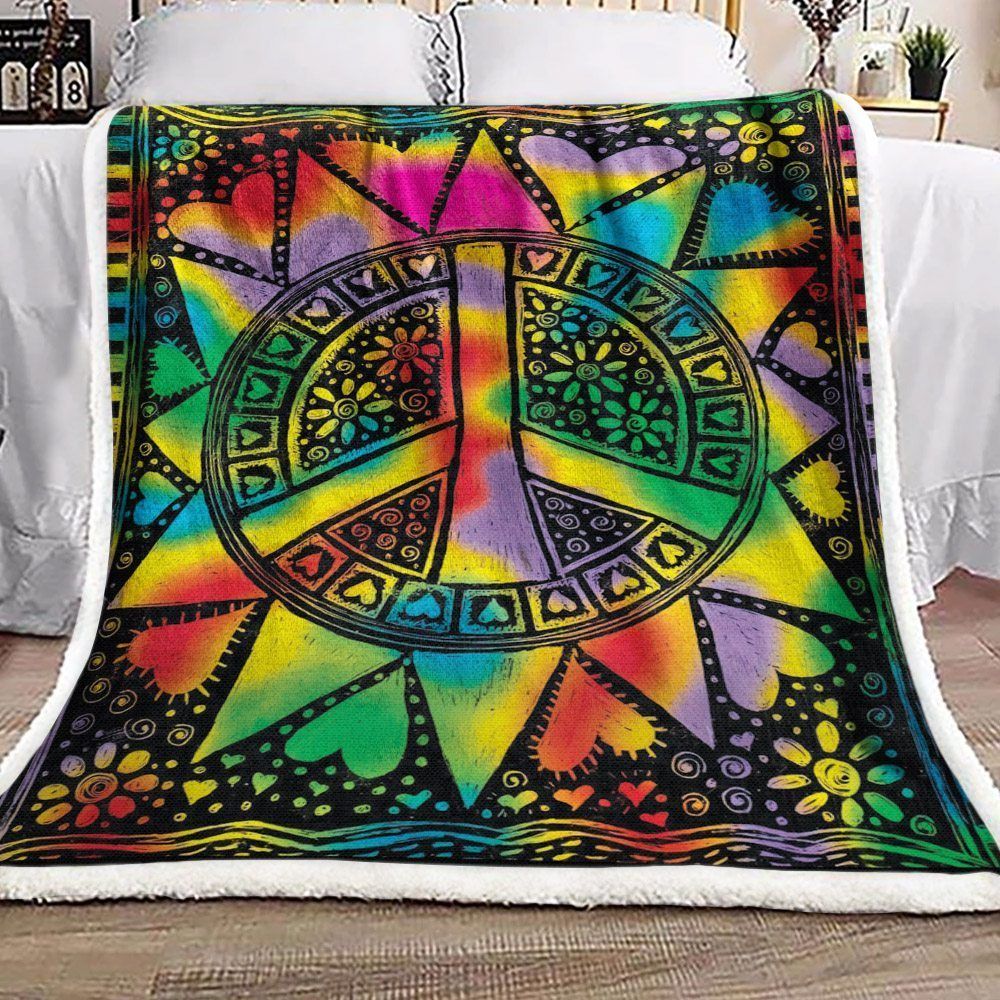 Hippie Sherpa Fleece Blanket