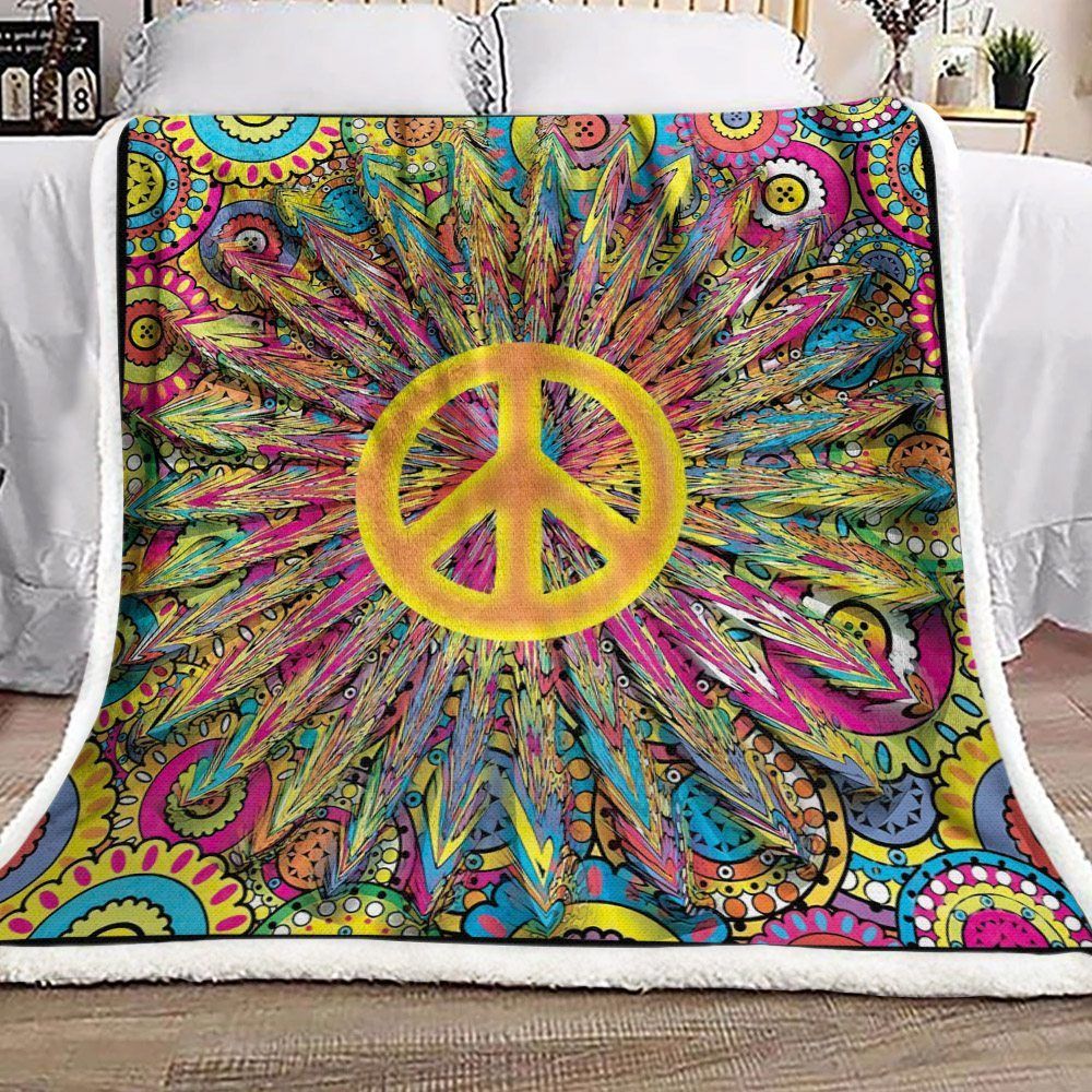 Hippie Sherpa Fleece Blanket