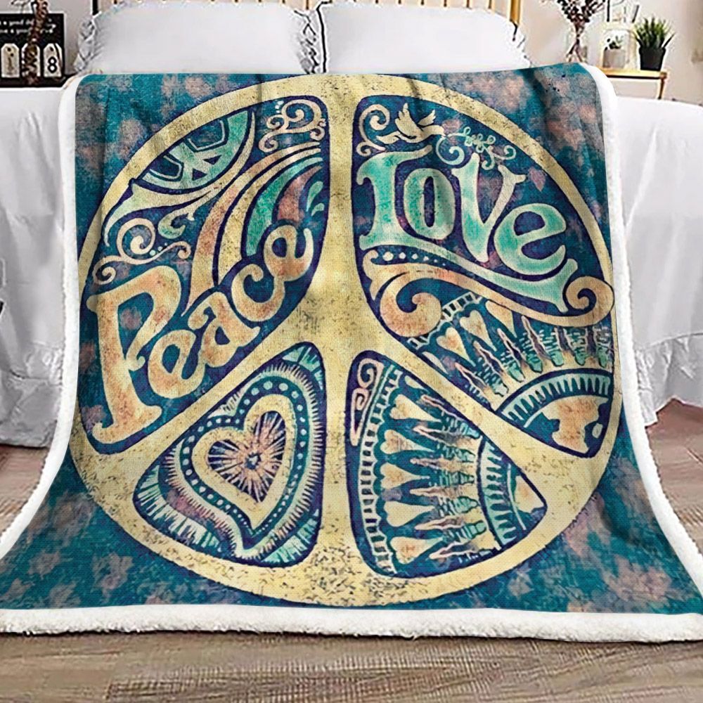 Hippie Sherpa Fleece Blanket