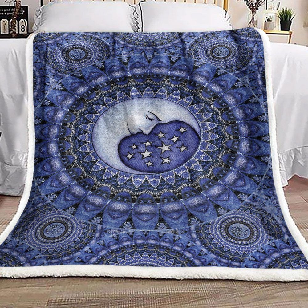 Hippie Moon Sherpa Fleece Blanket
