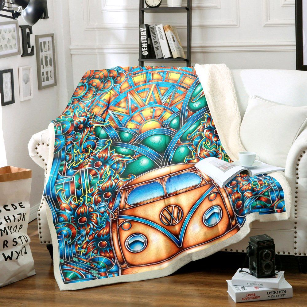 Hippie Sherpa Fleece Blanket