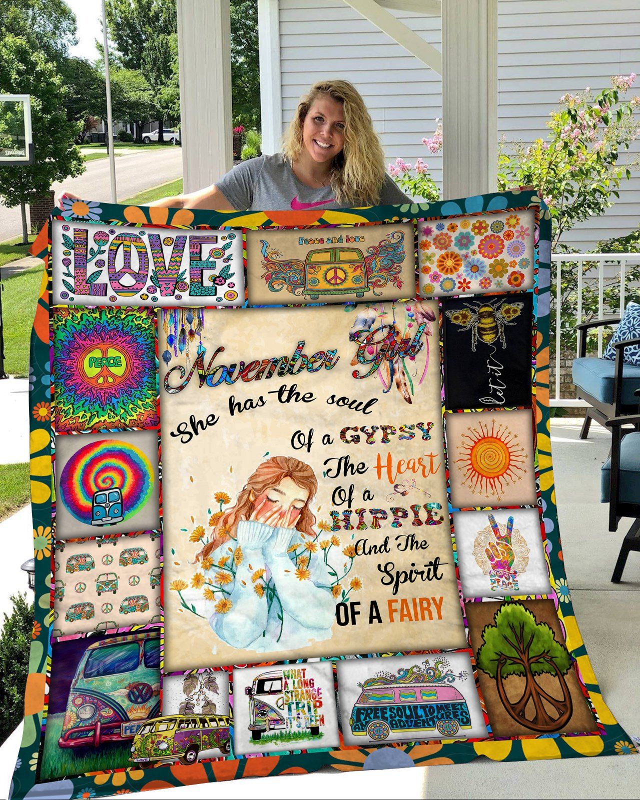 Hippie November Girl Quilt Blanket DHC31121575TD