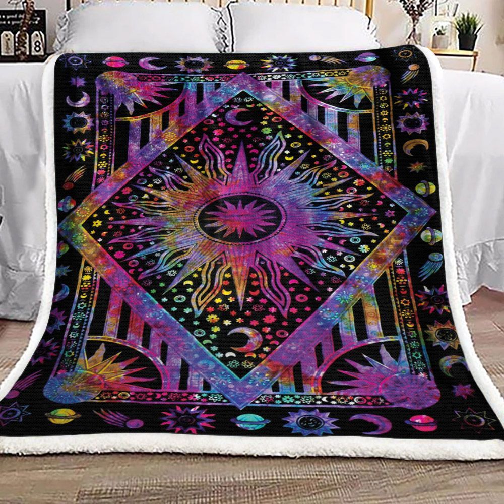 Hippie Sherpa Fleece Blanket