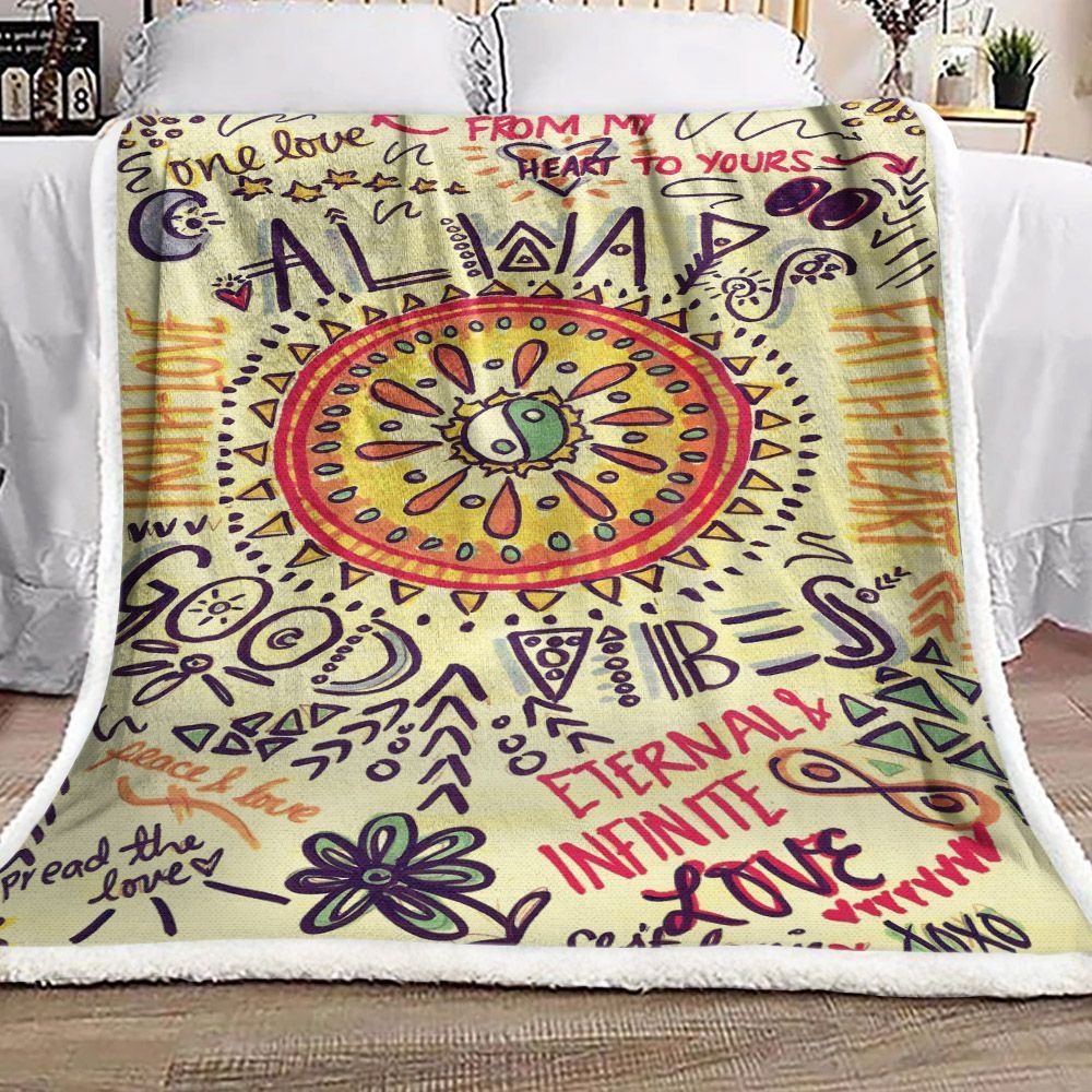 Hippie Sherpa Fleece Blanket
