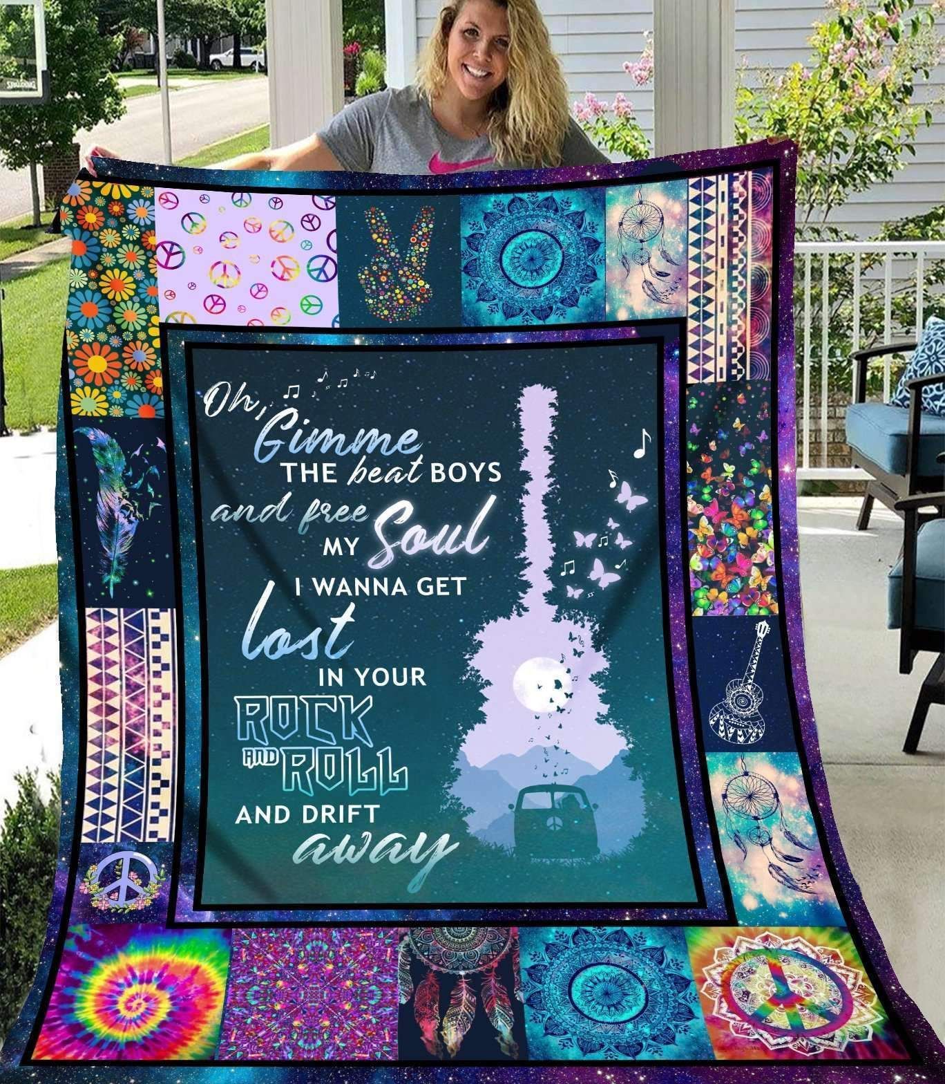 Hippie Oh Gimme Sherpa Fleece Blanket