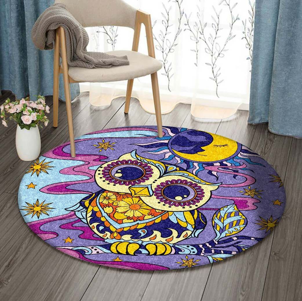 Hippie Owl Round Carpet