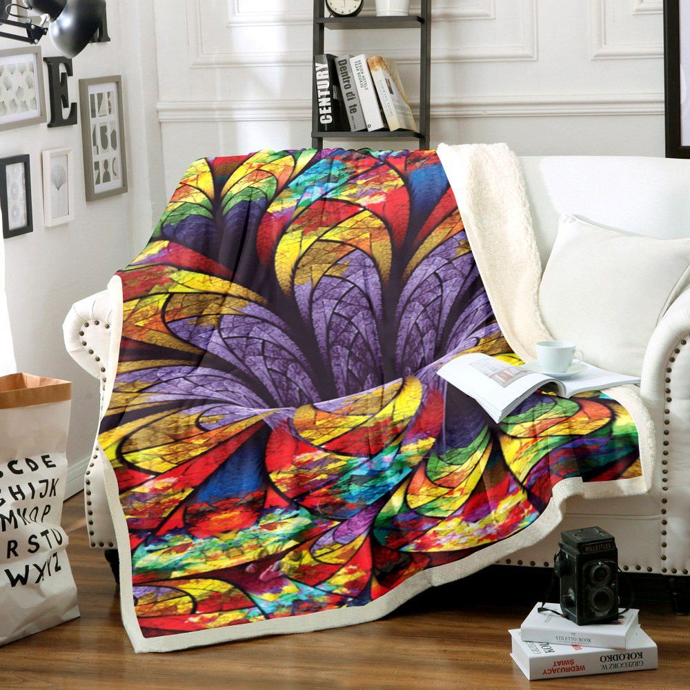 Hippie Pattern Sherpa Fleece