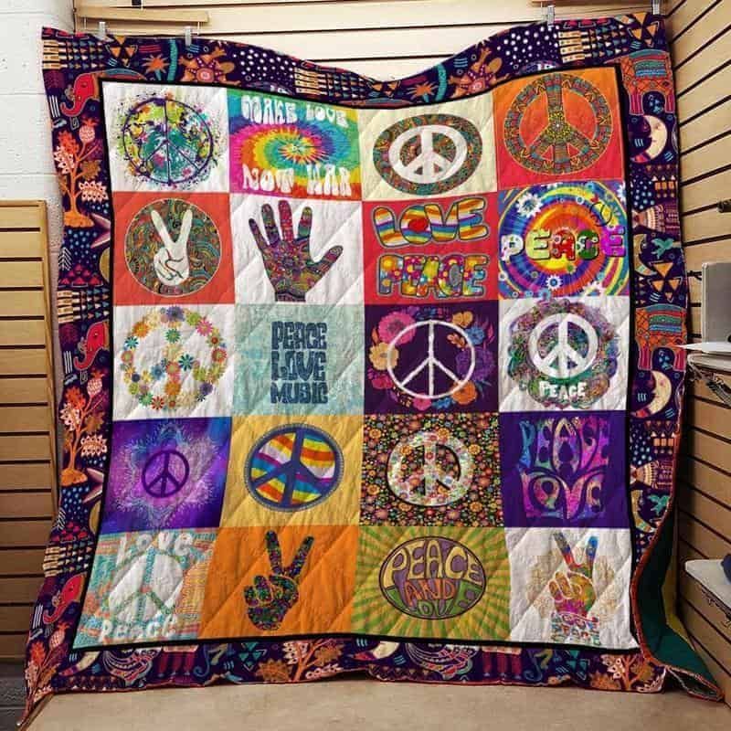 Hippie Peace 4 GS-CL-QD0611 Quilt Blanket