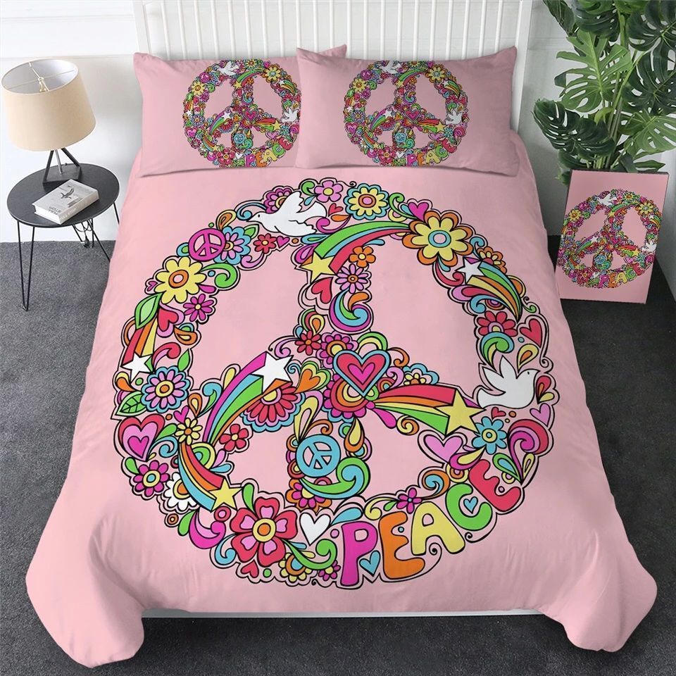 Hippie Peace Bedding Set