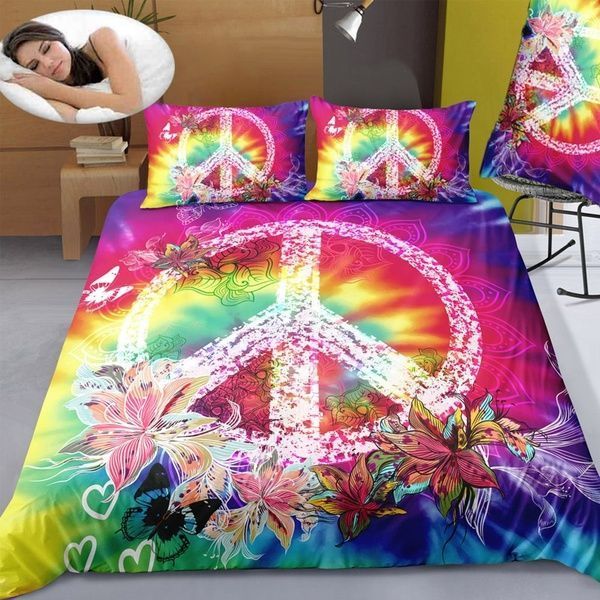 Hippie Peace Bedding Set