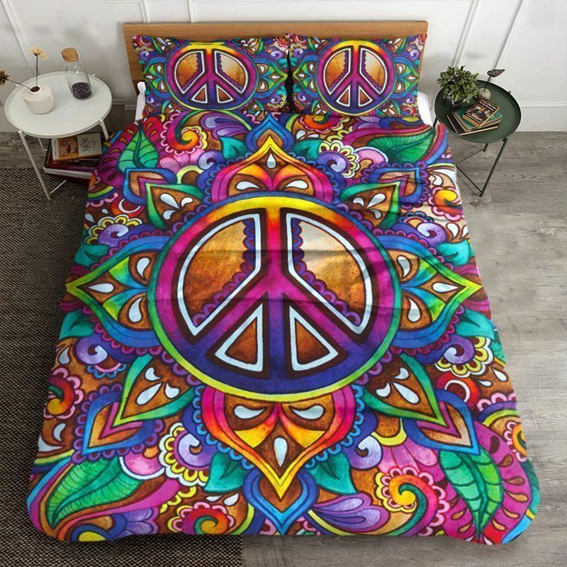 Hippie Peace Colorful Bedding Set