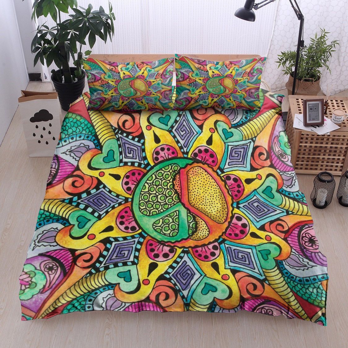 Hippie Peace Bedding Set