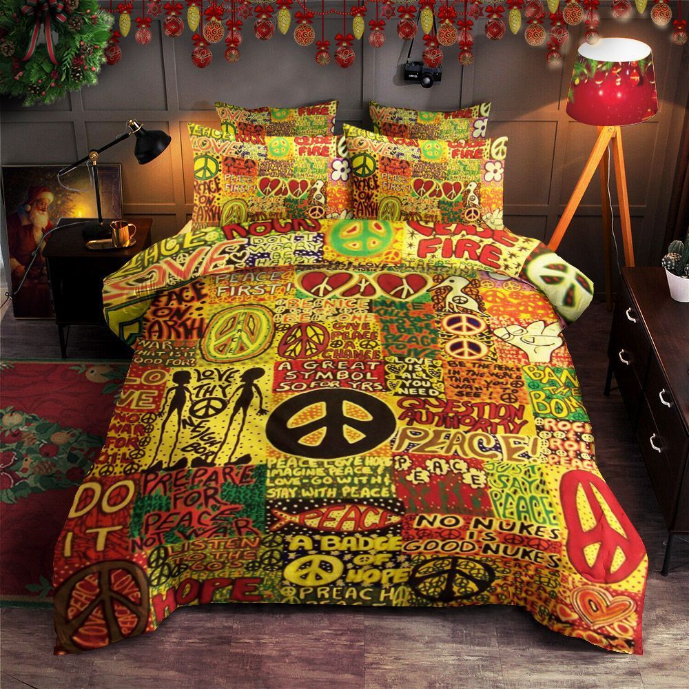 Hippie Peace Bedding Set