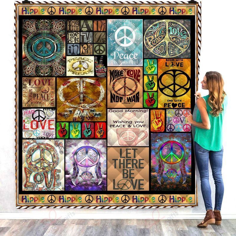 Hippie Peace Love DT2109426CL Quilt Blanket
