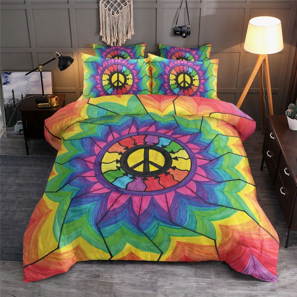 Hippie Peace Mandala Bedding Set