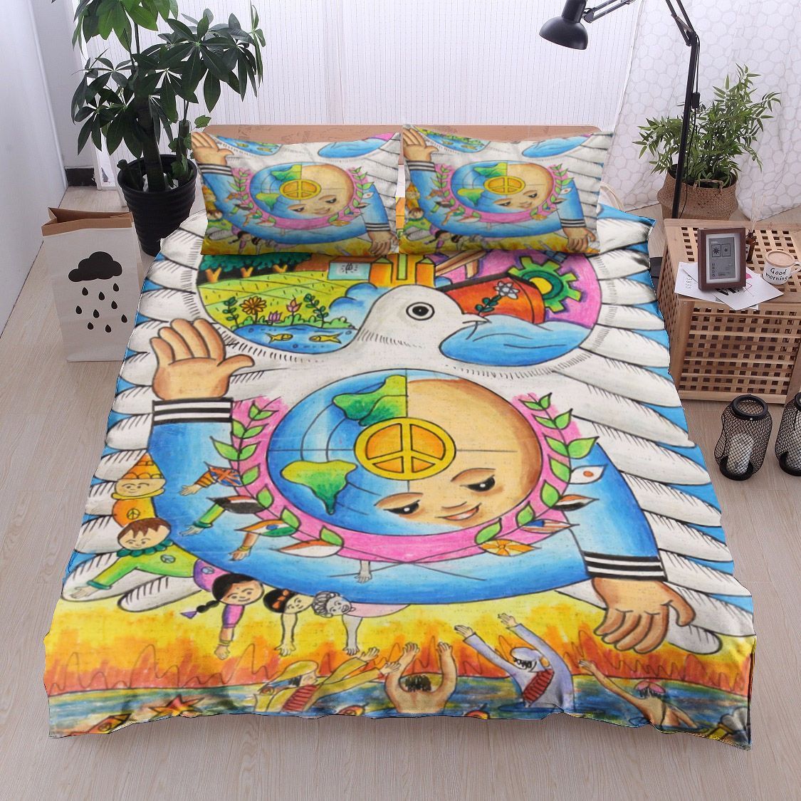 Hippie Peace Bedding Set
