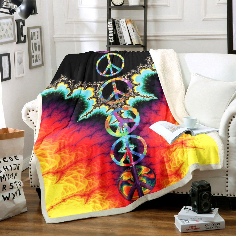 Hippie Peace Sherpa Fleece