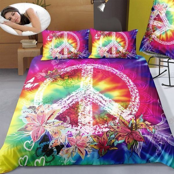 Hippie Peace Bedding Set