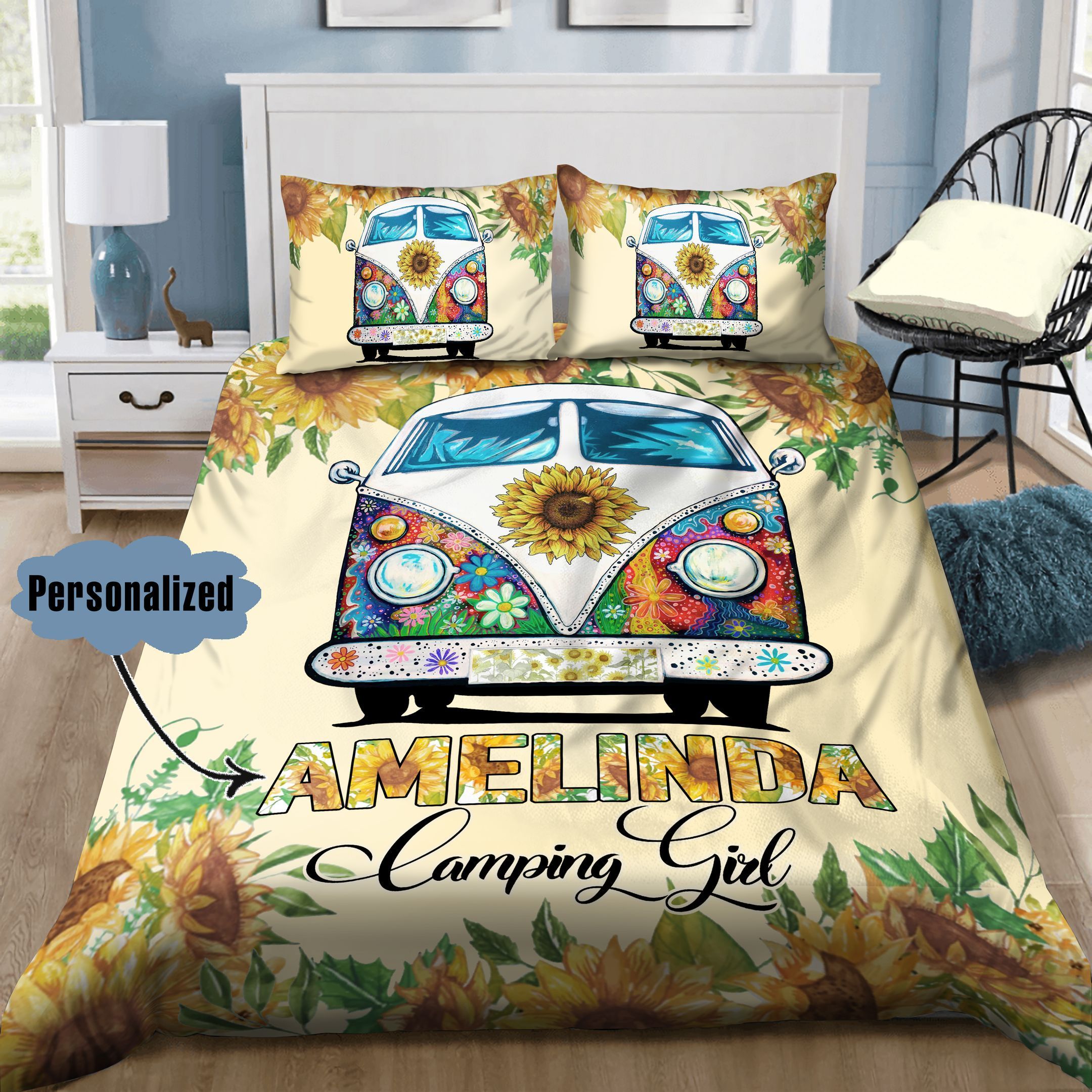 Hippie Personalized Bedding Set