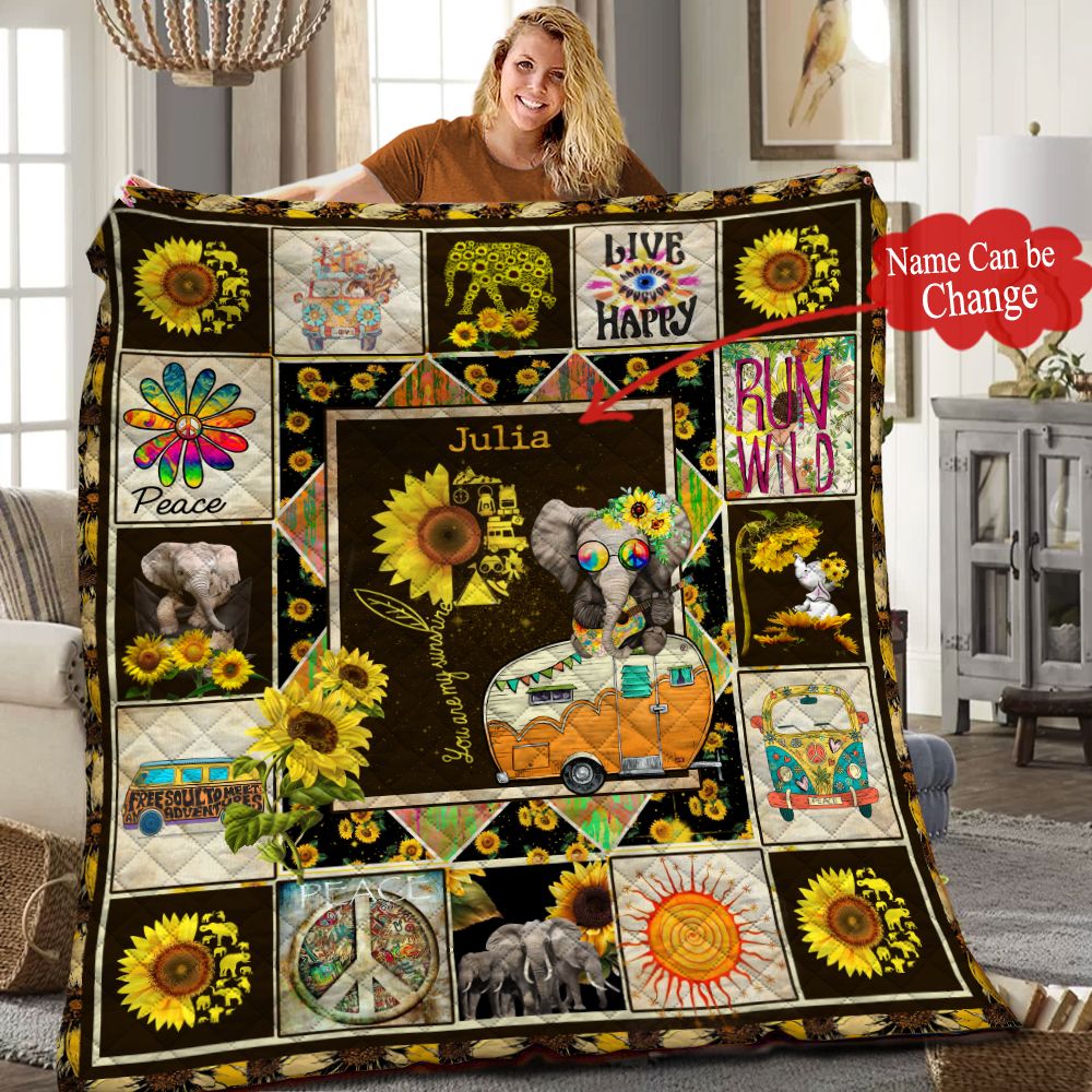 Hippie Personalized Quilt Blanket HHH060612HN